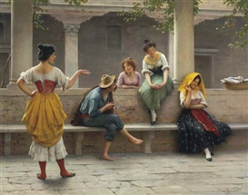 GOSSIP by Eugene de Blaas